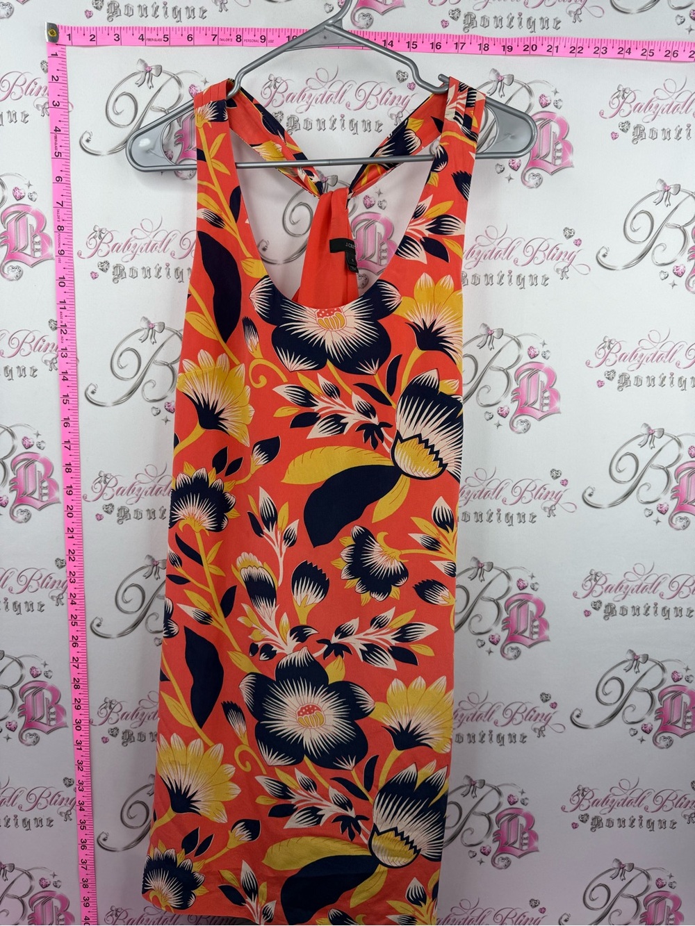 J. Crew mini dress or tank top Orange Floral Racerback Tank